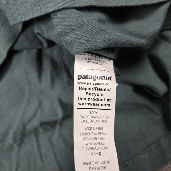 Patagonia Daily Henley Shirt Mens XL Green Long Sleeve Organic Cotton Outdoors - Picture 6 of 9